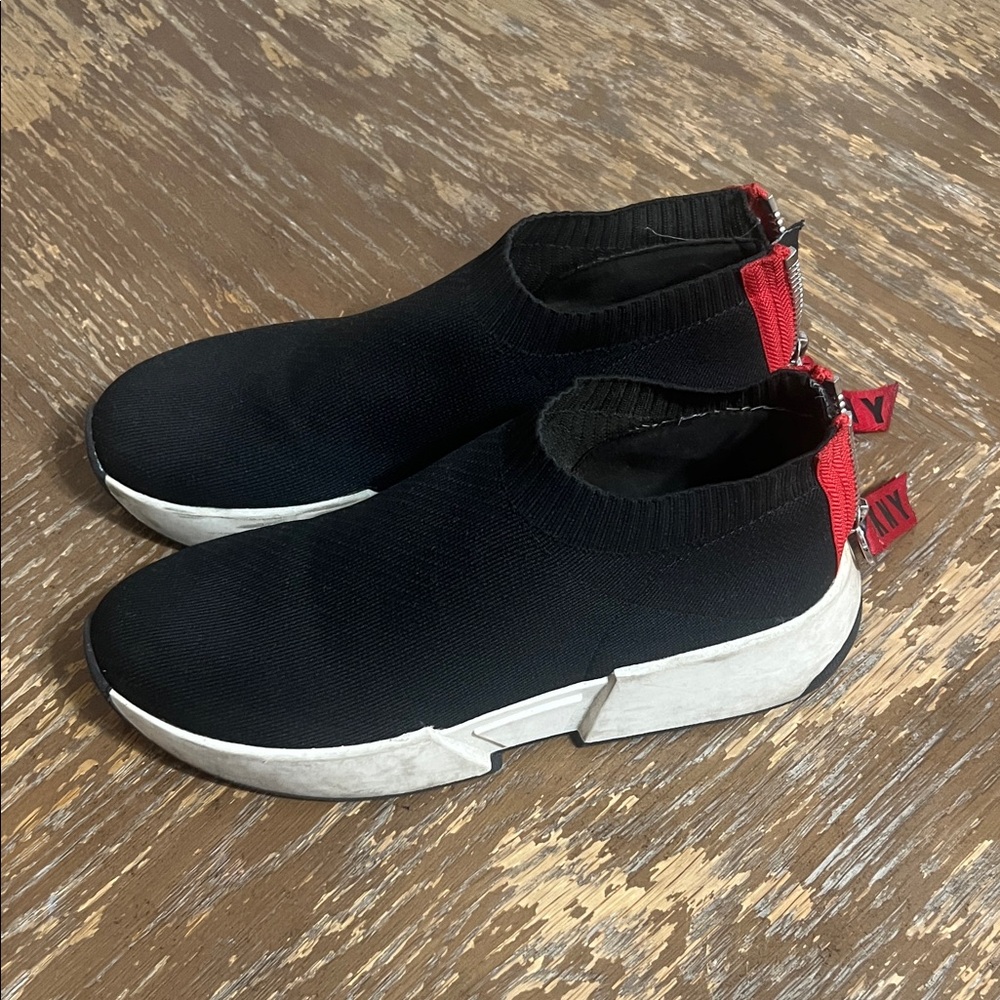 DKNY Black and Red Slip-On Sneakers - Picture 3 of 4